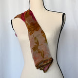 Multi-toned brown Bernie of New York  25" x 58" 100% Polyester Scarf/Satin Trim