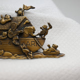 Vintage Noah’s Ark Brooch – Converted Magnet – Bronze‑Tone – 3" x 1.75"