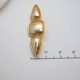 Vintage Gold‑Tone Triple Pearl Brooch – 3"