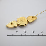 Vintage Gold‑Tone Triple Pearl Brooch – 3"