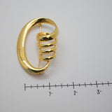 Vintage Gold‑Tone Abstract Oval Brooch – Sculptural Loop Design – 2.5" x 1.5"