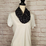 Black with White Polka Dots Infinity Scarf