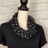 Black with White Polka Dots Infinity Scarf