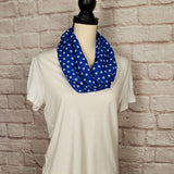 Blue Polka Dot Infinity Scarf