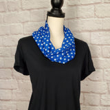 Blue Polka Dot Infinity Scarf