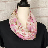 Pink Floral Infinity Scarf