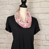 Pink Floral Infinity Scarf