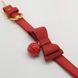 Faux Suede Collar with Bow and Bell