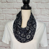 Black with Beige Circles Inifinity Scarf