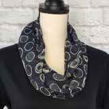 Black with Beige Circles Inifinity Scarf