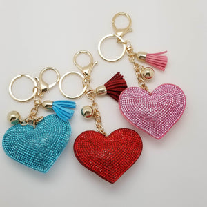 Crystal Felt Heart Keychain/Charm