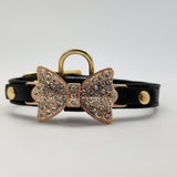 XS Collar with Rhinestone Bow and Charm Handle