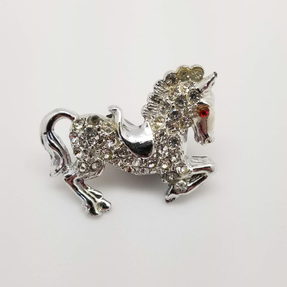 Vintage Silver Horse Magnetic Brooch/Pin