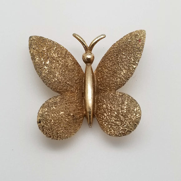 Vintage Matte Gold Butterfly Magnetic Brooch/Pin