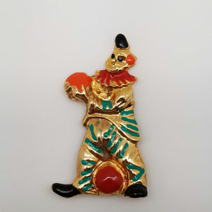 Vintage Clown with Ball Magnetic Brooch/Pin