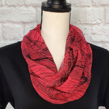 Pen & Ink Red Infinity Scarf